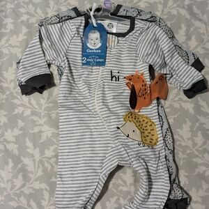 Gerber Baby Boys 2-Pack Sleep 'N Play Hedgehog & Squirrel Newborn 17-21” NEW